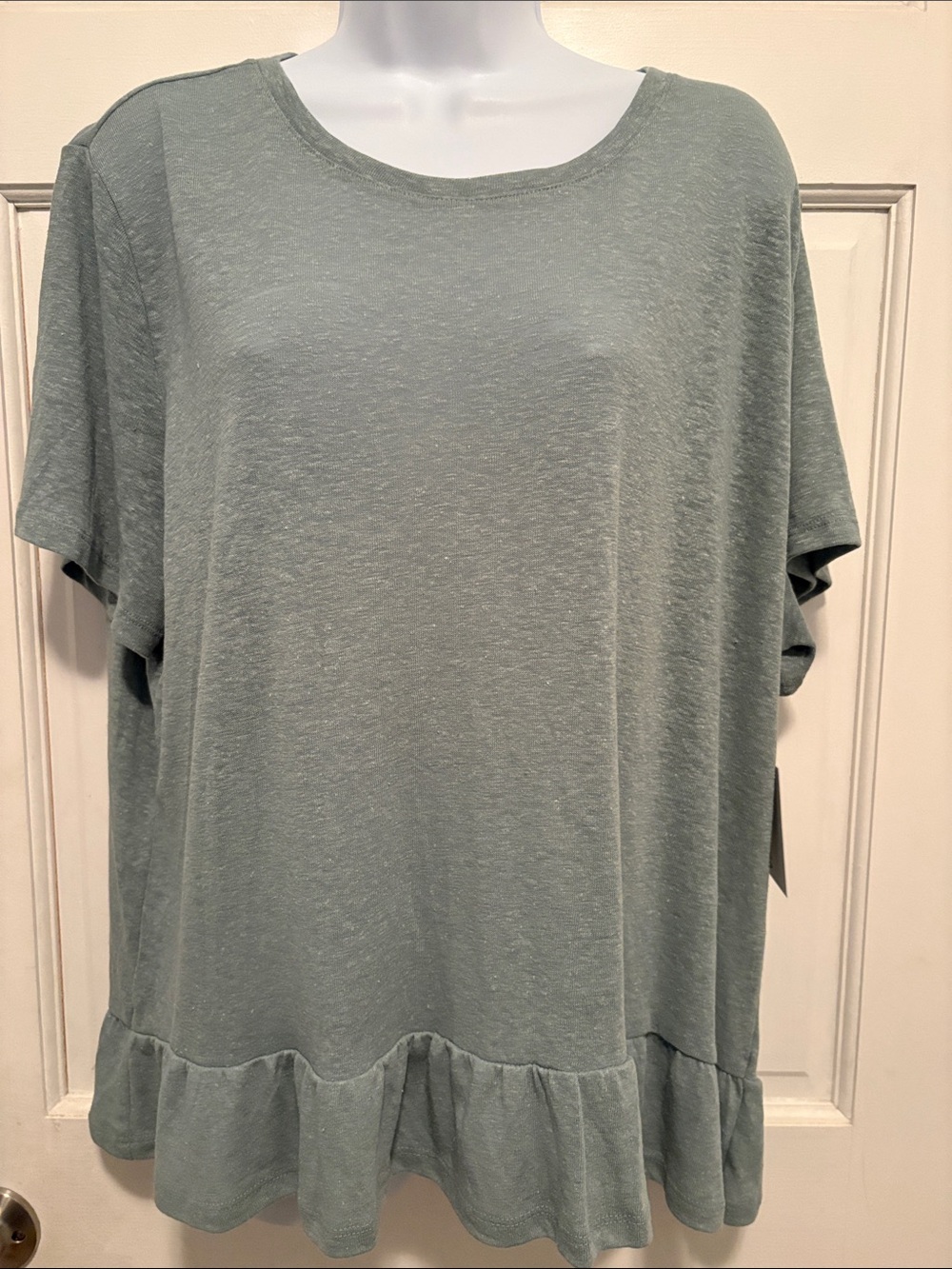 Sonoma Women's Sage Ruffle-Hem Top - size XL NWT